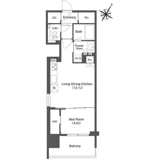ミリアレジデンス日本橋人形町【3階】の間取り