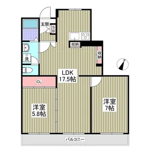 柿の木坂ヴォーンⅢA棟【3階】の間取り