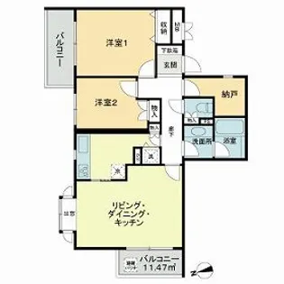 目黒ロイアルハイツ【4階】の間取り