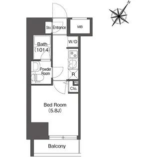 スタイリオフィット溝の口【10階】の間取り