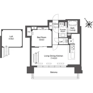 コンフォリア芝浦MOKU【2階】の間取り