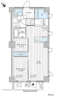 2LDKの間取り画像