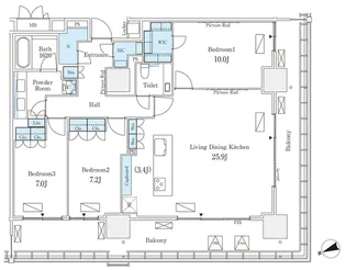 ロイヤルパークス品川【28階】の間取り