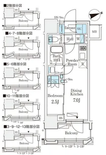リビオメゾン御茶ノ水EAST【13階】の間取り