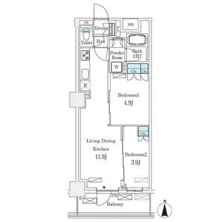 フロンティアレジデンス錦糸公園【6階】の間取り