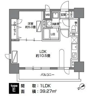 カスタリア三ノ輪【5階】の間取り