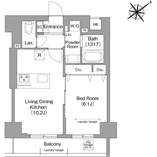 HF押上レジデンス【4階】の間取り