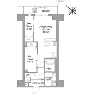 コンフォリア・リヴ豊洲キャナル【4階】の間取り