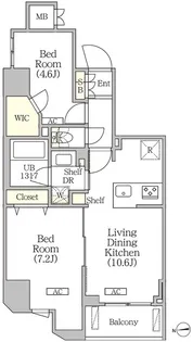 クラリティア浅草橋【10階】の間取り