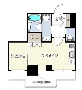 1DKの間取り画像