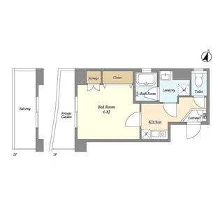 ヒルサイド島津山【1階】の間取り