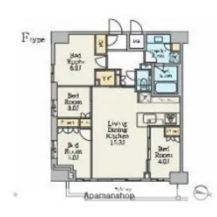 クレストコート池上【14階】の間取り