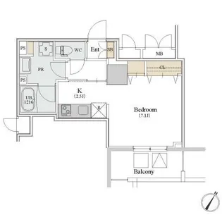 1Kの間取り画像