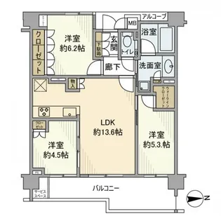 東京都世田谷区松原6丁目【マンション】の間取り