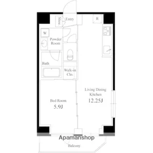 オーキッドレジデンス上野稲荷町Ⅱ【6階】の間取り