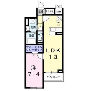 アンソレイユ【1階】の間取り