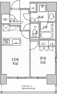シーズンフラッツ上野稲荷町【12階】の間取り