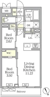 アジールコート後楽園【1階】の間取り