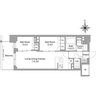 コンフォリア・リヴ大森西【1階】の間取り
