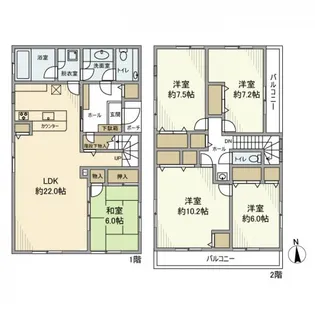 東京都世田谷区代沢2丁目【一戸建】の間取り