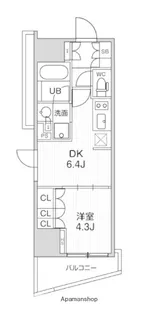 シーズンフラッツ大井町【13階】の間取り