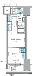 ルフォンプログレ田原町【9階】の間取り