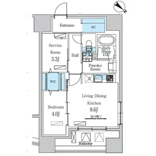 デュオフラッツ池尻大橋【10階】の間取り