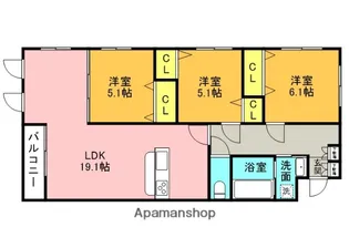 THE BELUGA 世田谷 RESIDENCE【2階】の間取り