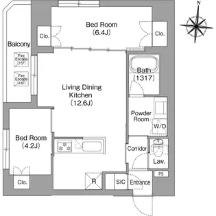 プラネソシエプラス旗の台【3階】の間取り