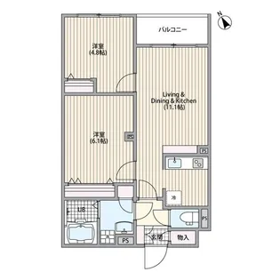 エルファーロ三軒茶屋Ⅵ【3階】の間取り