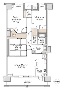 アールスタイルズ武蔵小杉WEST【7階】の間取り