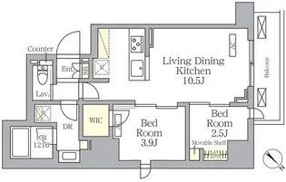 プライムガーデン大森【9階】の間取り