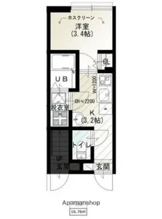 ソルナクレイシア荏原町【1階】の間取り