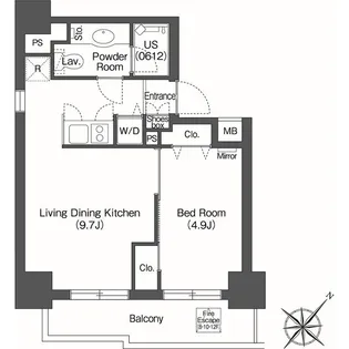 ユーレジデンス高輪台【12階】の間取り