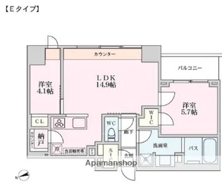 プライマル品川大井町【8階】の間取り