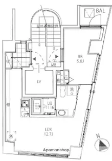 クーカイ・テラス白金高輪【1階】の間取り