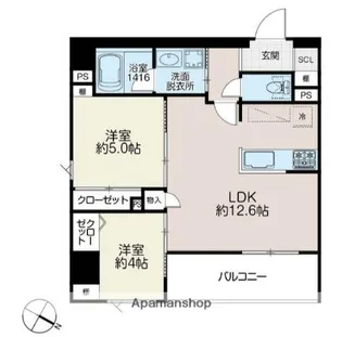 イゾラセレーナ目黒【2階】の間取り