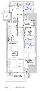 ベルファース蒲田WEST【6階】の間取り