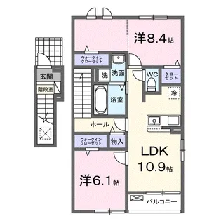ラフェルム千歳烏山【2階】の間取り