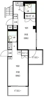 クレッセント【1階】の間取り