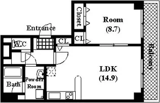 ソリッド大橋【2階】の間取り