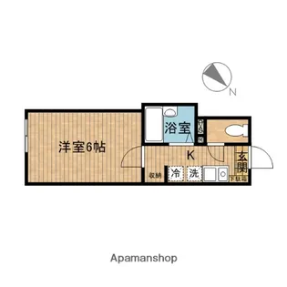 カージェ川崎【101号室】の間取り