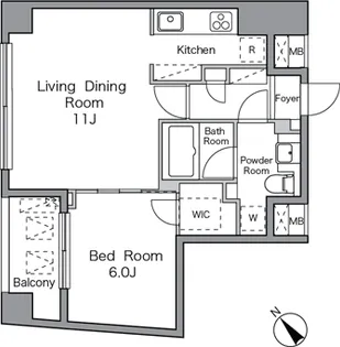 レジディア恵比寿南【2階】の間取り