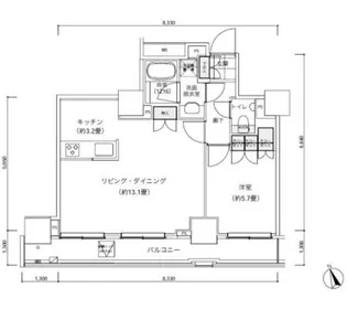 パークキューブ愛宕山タワー【3階】の間取り
