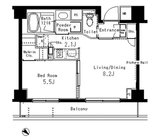 パークアクシス六本木檜町公園【1階】の間取り