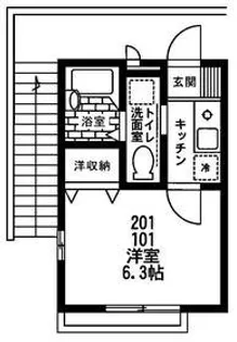 パーク・メゾン【201号室号室】の間取り