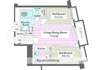 アメニティ55【6階】の間取り