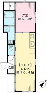 パストラーレ嶺町【101号室号室】の間取り