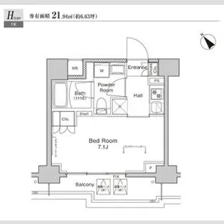 プラウドフラット戸越公園【2階】の間取り