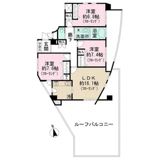 コスモシティ大森【8階】の間取り